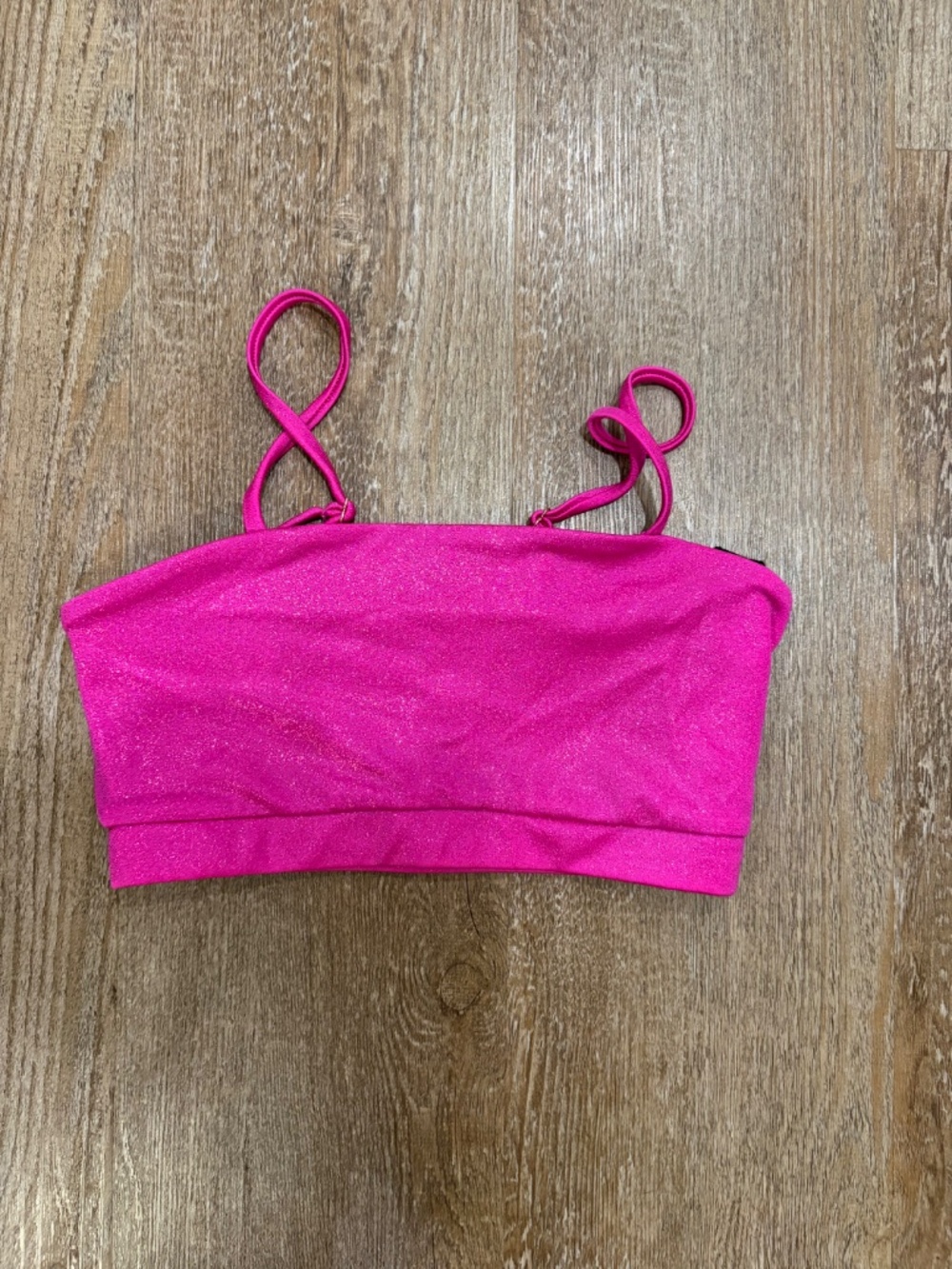 Beach Riot Metallic Hot Pink Shimmer Activewear Set - Top (S) & Leggings (XS) - Picture 5 of 7